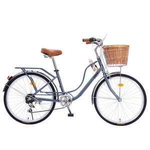 Bicicleta Clásica de Carretera con Cuadro de Acero, Bicicleta de Marca para Mujer, 7 Velocidades, Bicicletas de <span class=keywords><strong>Paseo</strong></span> para Mujer, Bicicleta Urbana de 24 Pulgadas para Mujer en Venta - Product Image 4