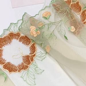 Tissu en maille transparente à bordure en dentelle brodée de style rural de 23 cm pour la décoration de vêtements de <span class=keywords><strong>poupée</strong></span> <span class=keywords><strong>Barbie</strong></span> - Product Image 1