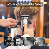 Tondeuse à Cheveux Professionnelle Sans Fil en Acier Inoxydable pour Hommes - Étanche, Longue Autonomie, Écran en Anglais, Batterie Li-ion, Usage Domestique