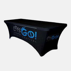 Taplak meja kustom personalisasi dengan Logo bisnis 6ft 8ft taplak meja elastis spandeks untuk acara Dagang taplak meja acara - Product Image 4