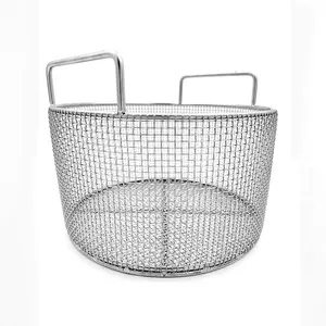 High Quality Cheap Price Custom Round Metal Wire Mesh Basket Stainless Steel Silver Metal Basket For Cleaning Storage