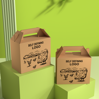 Boîte en carton ondulé avec logo imprimé, boîte à nourriture pour poulets, boîtes en carton pour fruits, emballage cadeau avec poignée
