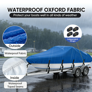 Housse de bateau en tissu Oxford 600D de qualité supérieure, protection contre toutes les intempéries, housse de bateau <span class=keywords><strong>marine</strong></span> - Product Image 3