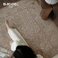 BACKTO Türkischer Importierter Getufteter Polyester-Teppich Wohnzimmer Luxuriöses Hochwertiges Gefühl Sofa Schlafzimmer Vintage Persischer Stil