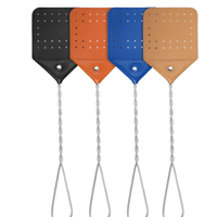 2023 PU cuir tapette à mouches tapettes à mouches avec poignée en métal volant insecte raquette tapette à mouche battre pour moustique