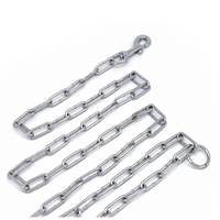 Ensemble de laisse longue à maillons droits simples en acier inoxydable 304 de qualité durable pour chiens de taille moyenne, pour la promenade en extérieur, en stock