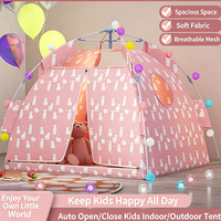 Tente de jeu pour enfants d'intérieur, 4-6 ans, portable, entièrement automatique, pliable, monocouche, en polyester, résistante au soleil, 130*130*120cm