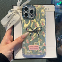 Coque de téléphone portable fantaisie avec protection d'objectif pour iPhone 18 17 Pro Max tous modèles 16 15, antichoc, à pois et nœud