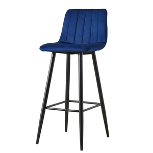 Sillas <span class=keywords><strong>Altas</strong></span> de Bar <span class=keywords><strong>para</strong></span> Cocina, Color Azul, <span class=keywords><strong>con</strong></span> <span class=keywords><strong>Respaldo</strong></span> de Rayas Verticales, <span class=keywords><strong>para</strong></span> Cocina y Restaurante - Product Image 2