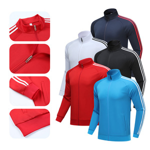 Vêtements de sport pour hommes en gros avec fermeture éclair Maillot de football Kits de football Logo personnalisé Survêtement de football Vestes de football Survêtement de sport - Product Image 3
