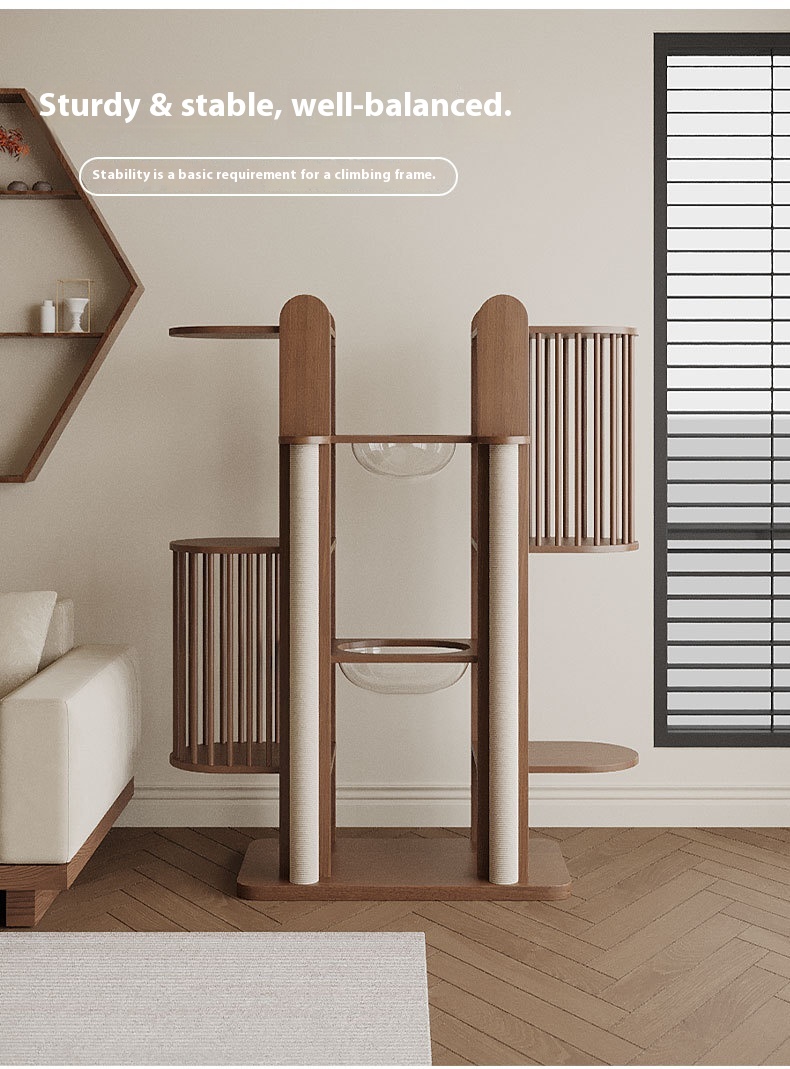 Solid wood cat climbing rack