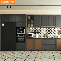 Armoires de cuisine modulaires écologiques Wision avec évier et rangement en marbre artificiel