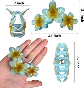 Pinzas de Pelo con Flores de 10 cm, Pinzas de Pelo Acrílicas Modernas y Elegantes para Mujer, Accesorios para el Cabello - Product Image 2