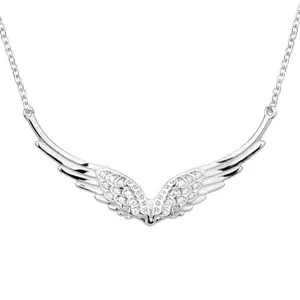 Collier aile d'ange en argent Sterling S925, chaîne de plumes, bijoux de mode pour femmes