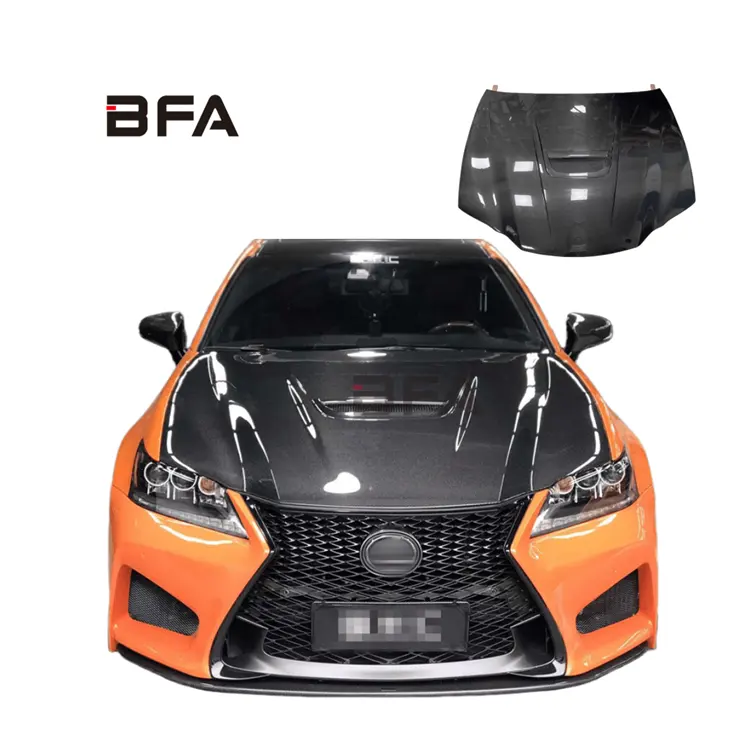 For Lexus GS200t 250 300 450 2012 -2021 upgrade with RCF style carbon fiber hood