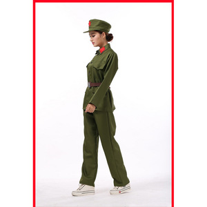 Costume de l'Armée Rouge pour enfants, bleu vert, manches courtes, vêtements de performance pour la danse sur scène, unisexe - Product Image 3