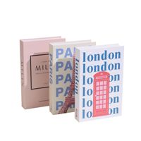 Modèle de livre décoratif pliable en papier, simulation de célèbres villes, pour décoration de table basse et d'étagère