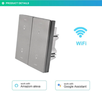 Interrupteur intelligent Wi-Fi Zigbee 1 2 3 4 Gang sans neutre, panneau tactile en verre, norme UE/Royaume-Uni, télécommande, maison intelligente Alexa