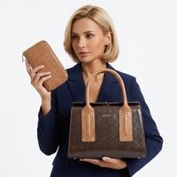 QAZA Sacs à main Femme 2026 Nouveau Luxe Cuir PU Huilé Esthétique Structuré 2-en-1 Sac à Bandoulière Sac à Main Chic