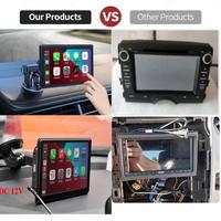 Monitor Mobil Portabel 7 Inch IPS, Proyeksi Layar Nirkabel, Carplay Android Auto dengan Kamera Mundur