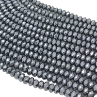 Perles intercalaires rondes à facettes en térahertz, forme abaque, perles en vrac 2x3 3x5 4x6 5x8 7x9mm, brin de 40cm pour la fabrication de bijoux DIY