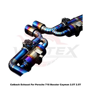 Vortex Blue Burnt Titanium Valved Catback Exhaust System for Porsche 718 Boxster Cayman 2.0T 2.5T Direct Tuning <b>Kits</b> - Product Image 5