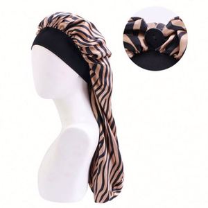 Bonnet long en satin large avec fermeture à bouton-pression, pour tresses longues, pour femme, plage, extérieur, usage quotidien, toutes saisons - Product Image 3