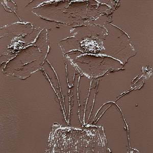 Vase gris moderne avec motifs floraux, <span class=keywords><strong>peinture</strong></span> à l'huile texturée en relief, art mural <span class=keywords><strong>sur</strong></span> toile, peintures murales de fleurs - Product Image 4