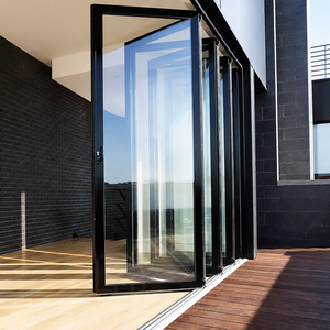 Puerta Plegable <span class=keywords><strong>de</strong></span> Aluminio AOSTTER NFRC <span class=keywords><strong>con</strong></span> <span class=keywords><strong>Rotura</strong></span> <span class=keywords><strong>de</strong></span> <span class=keywords><strong>Puente</strong></span> Térmico, Doble Acristalamiento, Vidrio Templado, Puerta Exterior Plegable y Corredera para Patio - Product Image 4