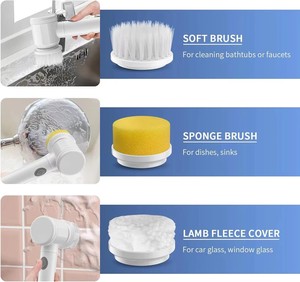 Brosse <span class=keywords><strong>de</strong></span> nettoyage électrique rotative sans fil rechargeable pour sols, voitures, bacs, carreaux, cuisine et douche - Product Image 3