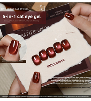 8 Couleurs 5 en 1 Gel Polish Effet Nuage Diamant Œil de Chat, Gel à Ongles Monophase Sans Base ni Top Coat, Kit de Couleurs UV 3 en 1 Prêt-à-poser