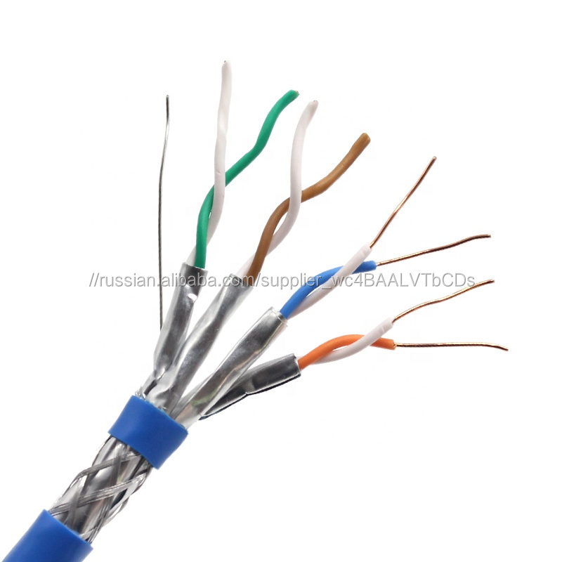 Оптовая продажа Чистая медь 4PR витой Ethernet Cabo cat7a cat7 cat8 SFTP Кабель сетевой cat 7