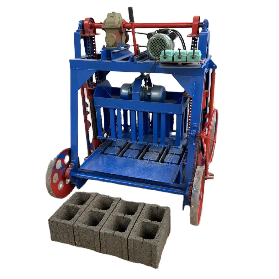 China supplier BR4-45 big mobile manual cement hollow brick making machine exported to South Africa