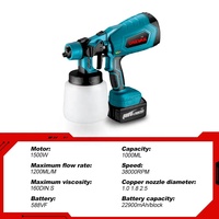 ONEVAN 1000ML Pistol Semprot Listrik Tanpa Kabel HVLP DIY Alat Semprot Cat Airless Portabel Baterai 18V