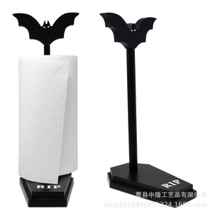 Portarrollos de Papel con Forma de Murciélago Negro, Estilo Gótico de Madera, Accesorio Independiente para Cocina y Baño - Product Image 3