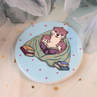 Logo personnalisé avec impression mignon miroir de poche en métal impression double face mini miroir rond de maquillage pour le maquillage petit miroir de courtoisie