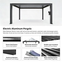 Pergola télescopique en aluminium avec revêtement en poudre écologique, auvent pare-soleil pour jardin et terrasse
