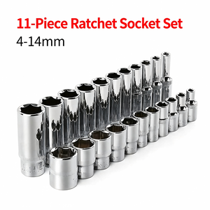 ชุดประแจบล็อก 11 ชิ้น ขนาด 1/4 นิ้ว วัสดุ CrV 4-14 มม. สำหรับซ่อมรถยนต์ (สินค้าอีคอมเมิร์ซ) - Product Image 2