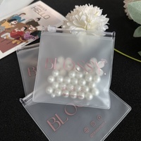 Sacs à fermeture éclair sur mesure pour l'emballage de petits accessoires, logo rose, sac en plastique pour bijoux, pochette transparente en PVC avec fermeture éclair