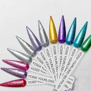 15毫升定制自有品牌素食美容美甲沙龙产品铂金闪光发光二极管紫外线指甲油美甲套装 - Product Image 1