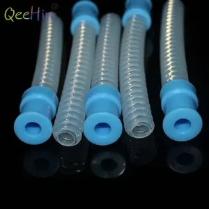 Medical Grade Kinking Resistant Extendable High Flow Reusable Breathing Circuits Silicone Corrugated Tube