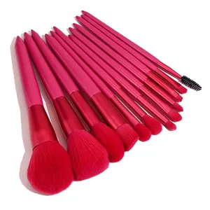 Professional Marble Makeup Brush Set ABS Private Label Red Makeup Brushes Luxury Red Makeup Brushes