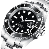 Montres mécaniques de luxe pour hommes de 40 mm avec lunette luminescente, cadran stérile, logo personnalisé, OEM, Seiko Nh35, automatique
