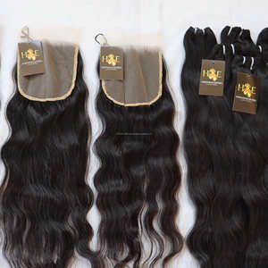 Paquets brésiliens naturels de cheveux humains indiens bruts bouclés lacet frontal avec fermeture transparente à cuticule alignée - Product Image 2