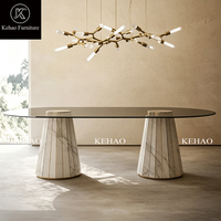 Meubles de salle à manger de luxe, style italien contemporain, table à manger rectangulaire et ovale de luxe pour 6, 8 ou 10 personnes