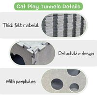Tunnel et abri modulaires hexagonaux en feutre détachable, modernes et durables, pour chat, colorés, pour jeu interactif en intérieur, maisonnette et grotte pour animaux de compagnie