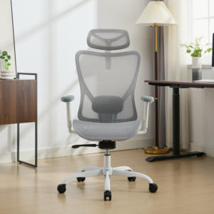 <span class=keywords><strong>Ergohuman</strong></span> <span class=keywords><strong>Silla</strong></span> de oficina ejecutiva Diseño moderno Malla completa Control de alambre giratorio Carcasa blanca Malla gris Elevador <span class=keywords><strong>Silla</strong></span> ajustable - Product Image 6