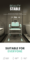 Chaise de douche réglable en aluminium, siège pliable en HDPE antidérapant, aide au bain pour personnes âgées, chaise de bain avec brevet