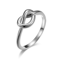Bague signet plaquée or pour femme, en acier inoxydable étanche, bijou tendance avec nœud, pour mariage, fiançailles, cadeau, fête, bague de couple