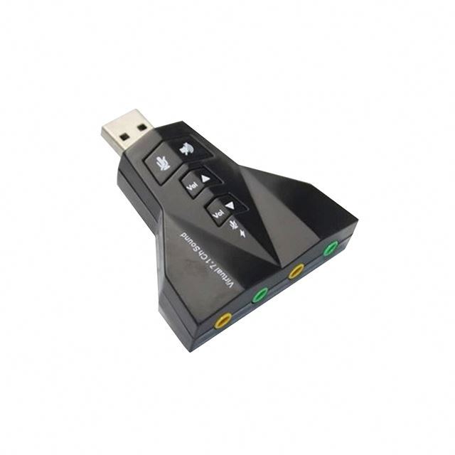 A22-- 2 In 1 3D External Usb Audio Sound Card 7.1 Digital Dual Virtual Channel 2.0 Adapter Double